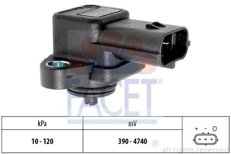 Датчик абсолютного тиску (Manifold Air Pressure Sensor, MAP sensor) FACET 10.3042 (фото 1)