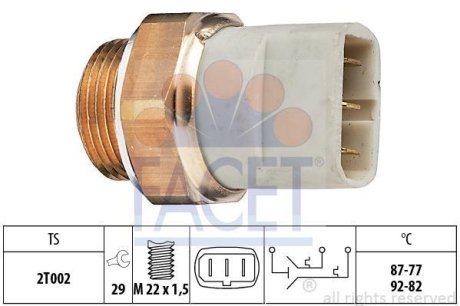 Датчик включения вентилятора Audi A8/ VW T4 1.8-6.0 90-03 FACET 7.5626 (фото 1)