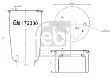 Пневмоподушка підвіски FEBI BILSTEIN 172338