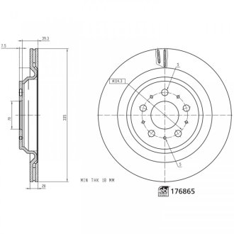 Гальмівний диск TESLA Model 3 "R D=335mm "17>> FEBI BILSTEIN 176865