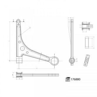 Важіль підвіски з сайлентблоками FEBI BILSTEIN 176880