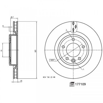 Диск гальмівний(к-т) FEBI BILSTEIN 177109