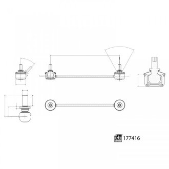 Кронштейн(тяга) стабілізатора з гайками FEBI BILSTEIN 177416