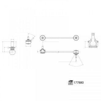 Кронштейн(тяга) стабілізатора з гайками FEBI BILSTEIN 177880