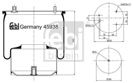 Подушка амортизуюча FEBI BILSTEIN 45938