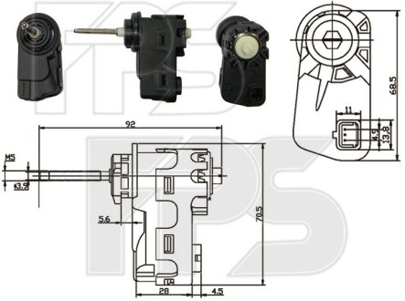 Двигатель корректора фари FPS FP 3219 RK1 (фото 1)