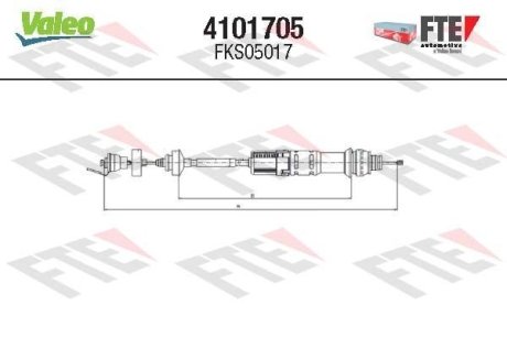 Трос-цилиндр, система сцепление FTE 4101705 (фото 1)