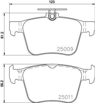 Колодки гальмівні дискові комплект; задн. HELLA 8DB355020261