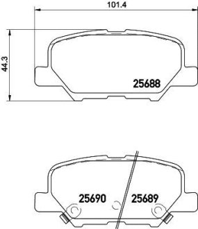 Гальмівні колодки дискові зад. Mazda6 2.0-2.5 12- HELLA 8DB355020291 (фото 1)