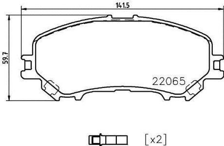 Гальмівні колодки пер. X-TRAIL 14- HELLA 8DB355021861