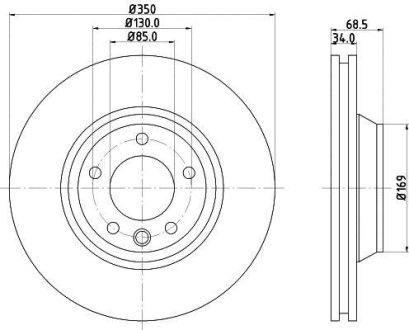 Гальмівний диск перед Audi Q7 Пр HELLA 8DD355109761 (фото 1)