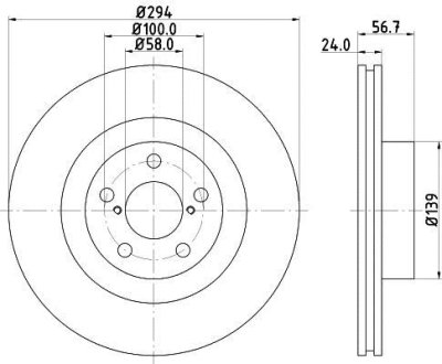 Гальмівний диск перед. Forester/Impreza/Outbak/Legacy 2.0-3.0 00- HELLA 8DD355112051