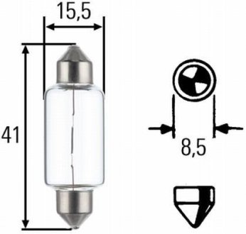 Лампа накаливания 24V 10W SV 8,58 HELLA 8GM 002 091-251