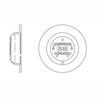 Гальмівний диск задній Hi-Q (SANGSIN) SD1072