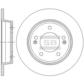 Гальмівний диск задній Hi-Q (SANGSIN) SD1085 (фото 1)