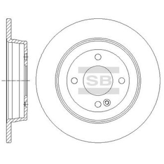 Гальмівний диск задній Hi-Q (SANGSIN) SD1087 (фото 1)