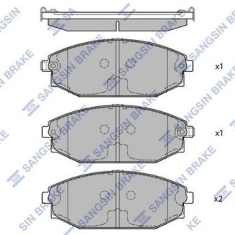 Комплект гальмівних колодок з 4 шт. дисків Hi-Q (SANGSIN) SP1053 (фото 1)