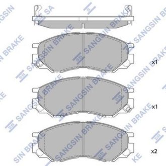 Колодка гальм. диск. MITSUBISHI L200, L300, L400, SPACE GEAR 2.0I-2.5TD 94 - передн. (вир-во SANGSIN Hi-Q (SANGSIN) SP2011