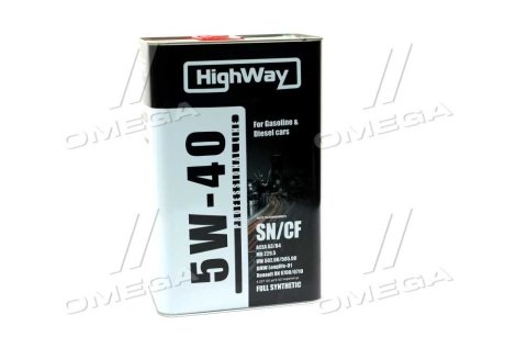 Олива моторна 5W-40 SN/CF (Канистра 4л) HighWay 10028 (фото 1)