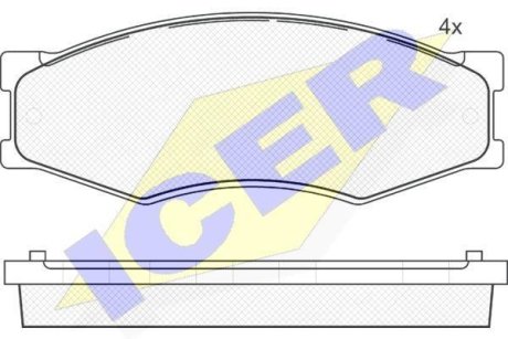 Комплект гальмівних колодок (дискових) ICER 140526-087