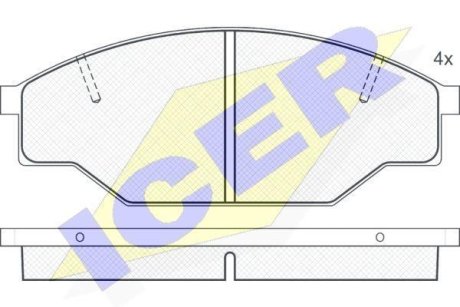 Комплект гальмівних колодок (дискових) ICER 140614 (фото 1)