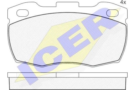 Комплект гальмівних колодок (дискових) ICER 141089
