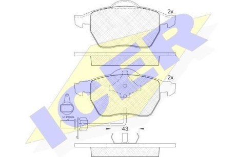 Комплект гальмівних колодок (дискових) ICER 181331203