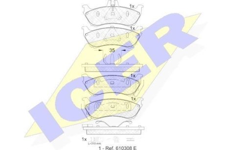 Комплект гальмівних колодок (дискових) ICER 181392 (фото 1)