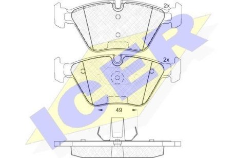 Комплект гальмівних колодок (дискових) ICER 181686 (фото 1)