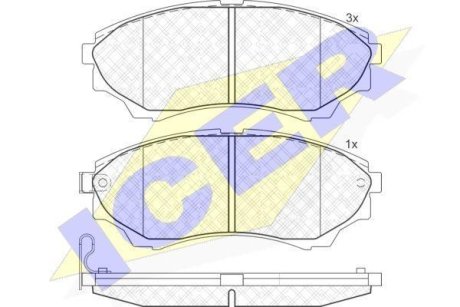 Комплект гальмівних колодок (дискових) ICER 181822 (фото 1)