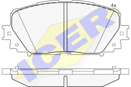 Комплект гальмівних колодок (дискових) ICER 181898