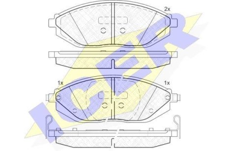 Комплект гальмівних колодок (дискових) ICER 182023 (фото 1)