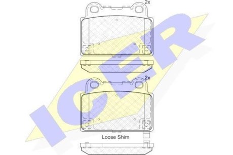 Комплект гальмівних колодок (дискових) ICER 182095