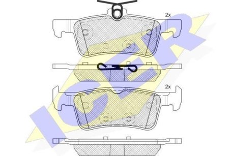 Комплект гальмівних колодок (дискових) ICER 182174-208 (фото 1)