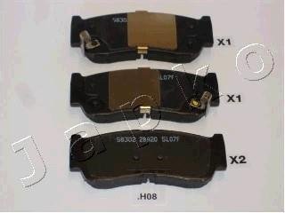 Колодки тормозные дисковые задні Hyundai Santa Fe II 2.2 CRDi-2.7 (06-12), H-1 2.4, 2.5 D (97-08) JAPKO 51H08 (фото 1)