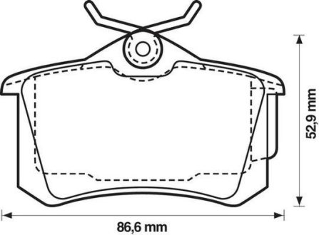 Колодки задні, тип Lucas-TRW. 87x53x17. VW Golf Polo Vento Passat Jetta Caddy T4. Audi A4 A6. Skoda Jurid 573005J