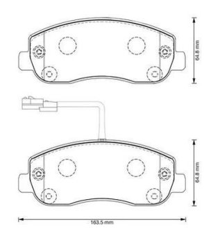 Тормозные колодки передние Renault Master / Opel Movano 2010- (с датчиками) Jurid 573357J