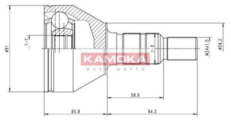 Шарнірний набір, привідний вал KAMOKA 6039_