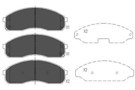 Комплект гальмівних колодок PARTS KAVO KBP-4012