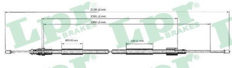 Трос ручника 307 Break/SW 2115mm LPR C0621B