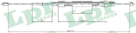 Трос ручника Megane2 HB 2020mm LPR C0715B