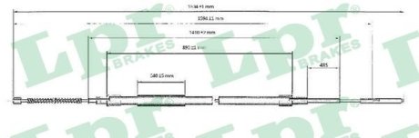 Трос ручного гальма LPR C0955B