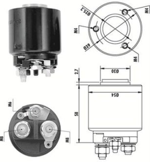 Тяговое реле, стартер MAGNETI MARELLI 940113050140