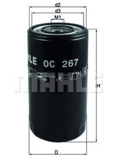 Фільтр оливи MAHLE / KNECHT OC 267 (фото 1)