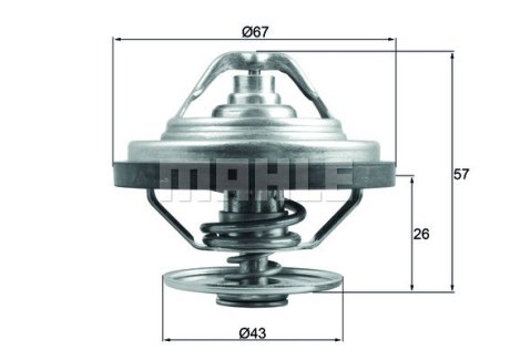 Термостат із прокладкою MAHLE / KNECHT TX 158 87