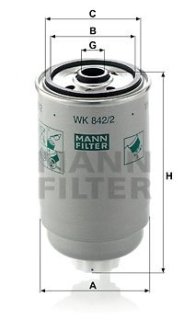 Фільтр паливний -FILTER MANN WK 842/2