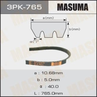 Ремінь поликлиновой 3PK- 765 MASUMA 3PK765