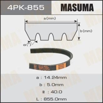 Ремінь ручейковый 4PK- 855 MASUMA 4PK-855