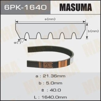 Ремінь поликлиновой MASUMA 6PK1640