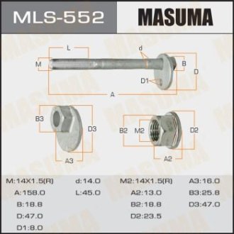 Болт развальный Lexus GX 470 (02-09)/ Toyota Tacoma (04-15) MASUMA MLS552 (фото 1)